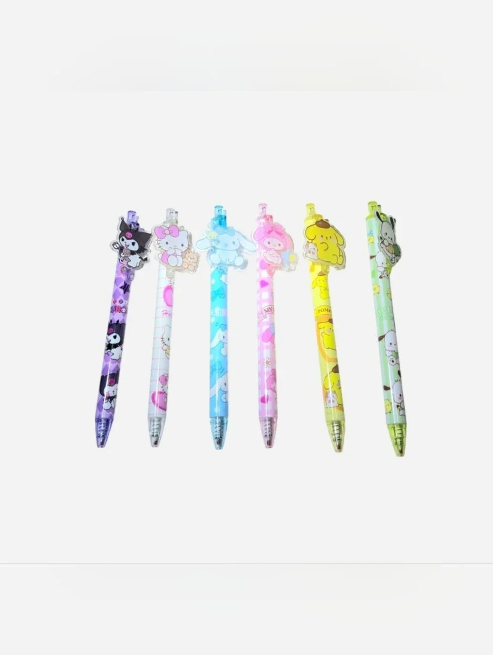 Sanrio Kuromi Plus Hello Kitty & Friends Kawaii Retractable Gel Pen Bundle of 12